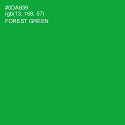 #0DA839 - Forest Green Color Image