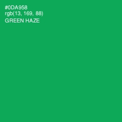 #0DA958 - Green Haze Color Image