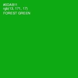 #0DAB11 - Forest Green Color Image