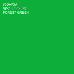 #0DAF3A - Forest Green Color Image
