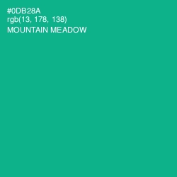 #0DB28A - Mountain Meadow Color Image