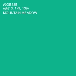 #0DB38B - Mountain Meadow Color Image