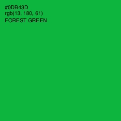 #0DB43D - Forest Green Color Image