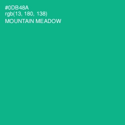 #0DB48A - Mountain Meadow Color Image