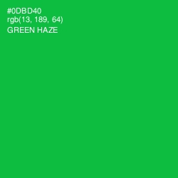 #0DBD40 - Green Haze Color Image
