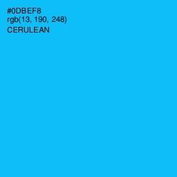 #0DBEF8 - Cerulean Color Image