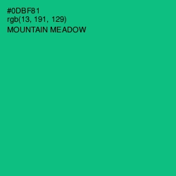 #0DBF81 - Mountain Meadow Color Image