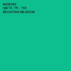 #0DBF8E - Mountain Meadow Color Image