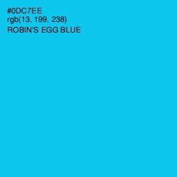 #0DC7EE - Robin's Egg Blue Color Image