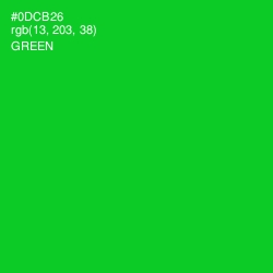 #0DCB26 - Green Color Image