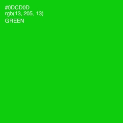 #0DCD0D - Green Color Image