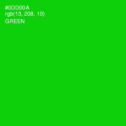 #0DD00A - Green Color Image