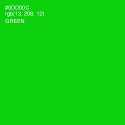#0DD00C - Green Color Image
