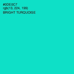 #0DE0C7 - Bright Turquoise Color Image