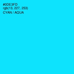 #0DE3FD - Cyan / Aqua Color Image