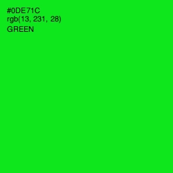 #0DE71C - Green Color Image