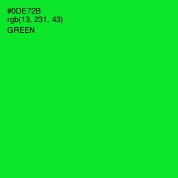 #0DE72B - Green Color Image