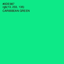 #0DE987 - Caribbean Green Color Image
