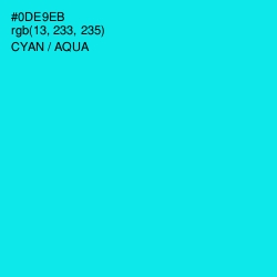 #0DE9EB - Cyan / Aqua Color Image