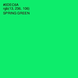 #0DEC6A - Spring Green Color Image