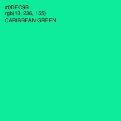 #0DEC9B - Caribbean Green Color Image