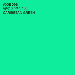 #0DED9B - Caribbean Green Color Image