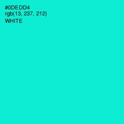 #0DEDD4 - Bright Turquoise Color Image