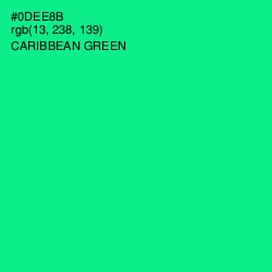 #0DEE8B - Caribbean Green Color Image