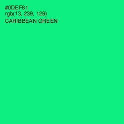 #0DEF81 - Caribbean Green Color Image