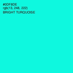 #0DF8DE - Bright Turquoise Color Image