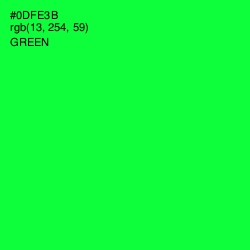 #0DFE3B - Green Color Image