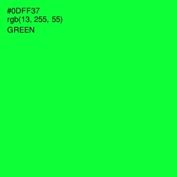 #0DFF37 - Green Color Image