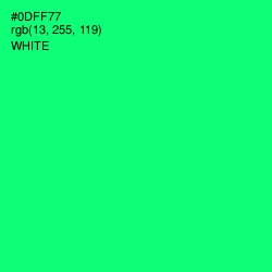 #0DFF77 - Spring Green Color Image