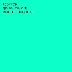 #0DFFC9 - Bright Turquoise Color Image