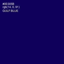 #0E005B - Gulf Blue Color Image