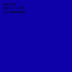 #0E01A9 - Ultramarine Color Image