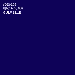 #0E0258 - Gulf Blue Color Image