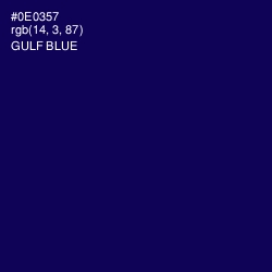 #0E0357 - Gulf Blue Color Image