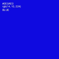 #0E0AE0 - Blue Color Image