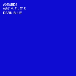 #0E0BD3 - Dark Blue Color Image