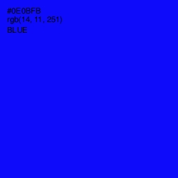 #0E0BFB - Blue Color Image