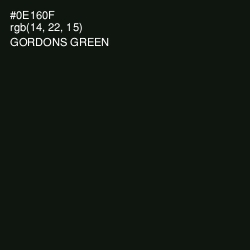 #0E160F - Gordons Green Color Image