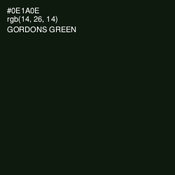 #0E1A0E - Gordons Green Color Image
