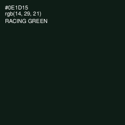 #0E1D15 - Racing Green Color Image