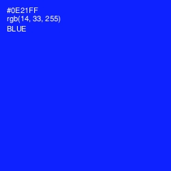 #0E21FF - Blue Color Image