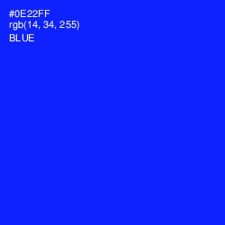 #0E22FF - Blue Color Image