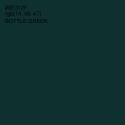 #0E312F - Bottle Green Color Image