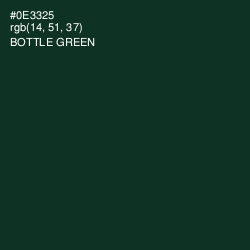 #0E3325 - Bottle Green Color Image