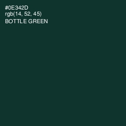 #0E342D - Bottle Green Color Image