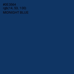 #0E3564 - Midnight Blue Color Image